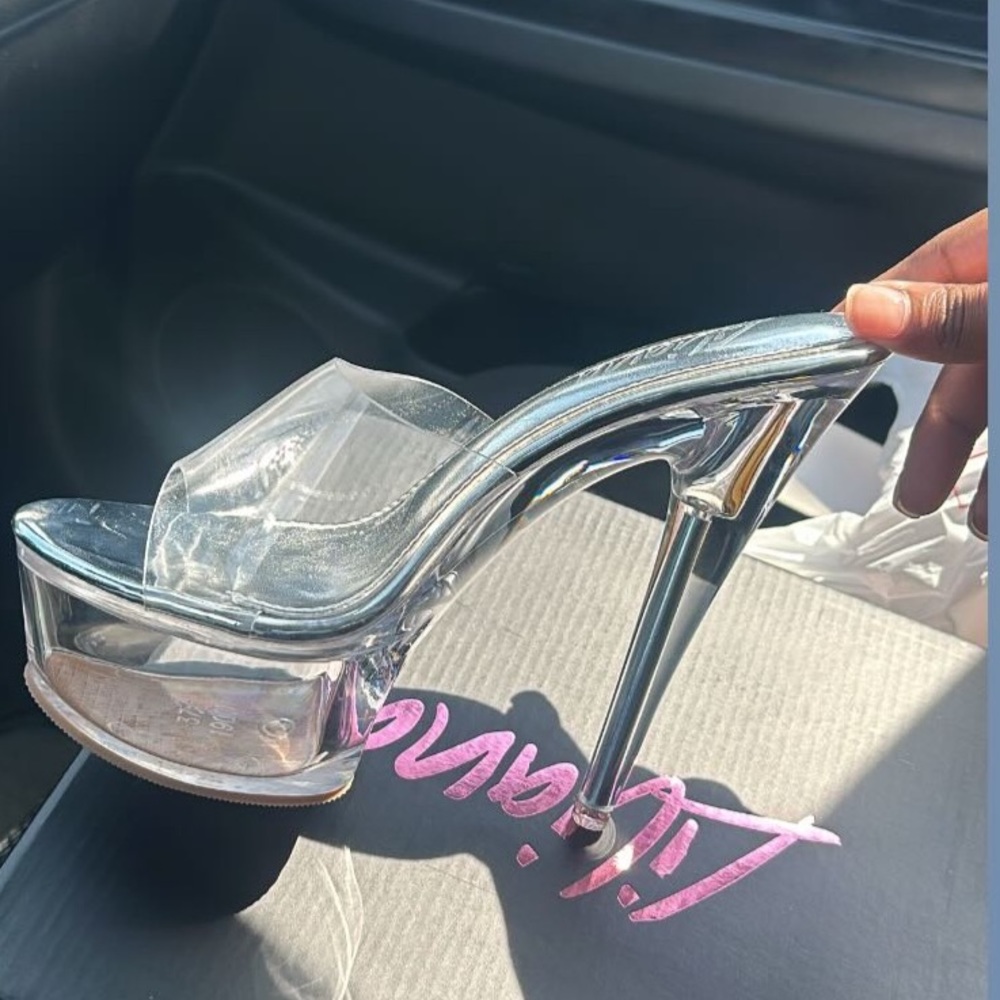 Clear 6” Platform Stiletto Mules
